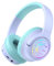 iClever Cuffie wireless bambini con luci LED, volume di sicurezza 74/85/94 dBA, 43 ore di riproduzione, audio stereo, type-C, cavo AUX, cuffie Bluetooth Bluetooth 5.3 per bambini