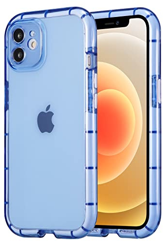 EYZUTAK Luminous Phone Case for iPhone 11 6.1 inch, Fluorescence TPU Shining in the Darkness Night Glowing Frame Transparent Soft Back Cover Shockproof Protector Thin Light up Bumper Case - Blue