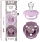 BIBS De Lux Schnuller 2er-Pack, BPA-frei, Kirschform Nippel. Silikon, Hergestellt in Dänemark, Einheitsgröße (0-36 Monate), Chamomile Lawn Mauve