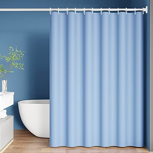 ANAZOZ Rideau Douche, 200x200cm, Simple Moderne, Bleu Clair, PEVA, Rideau De Douche Anti-moisissure avec Anneaux