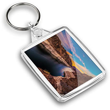 Destination Vinyl ltd 1 x IP02 Rectangle Passport Keyring Photo Hoover Dam Sunrise USA America |Keychain|Keyring|Charm| #51177