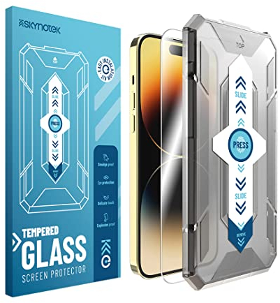 Skynotek – Protector de pantalla para iPhone 12 Pro Max | Cristal templado antihuellas, antiburbujas, antiarañazos | 0.33 mm, transparente | Instalación sencilla | Máxima protección 9H | 1 pieza
