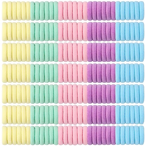 Jollybows 300 Stück Haargummis Mädchen, Bunt Kleine Elastische Zopfgummis Mini Haarschmuck für Baby Mädchen Kinder Kleinkind (1 Zoll / 2,5 cm 5 Candy-Farben)