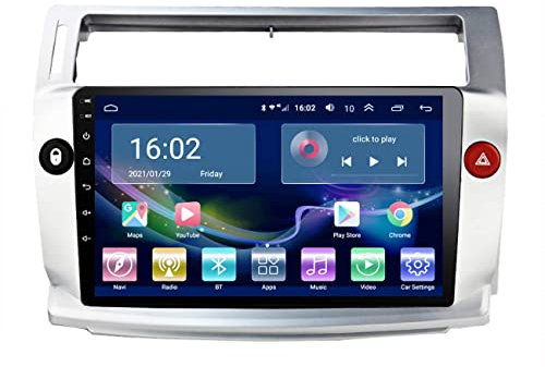 Radio de Coche Android 10 para Citroen C4 C-Triomphe C-Quatre 2004-2009, Reproductor Multimedia Auto Radio con Bluetooth Manos Libres, WiFi 2g+16g, reproducción de vídeo 1080P