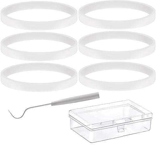 6 Pack Blender Replacement Gasket for Ninja 7 Fins Blender Blade Attachments Seals, 10 cm Rubber Gasket Ring for Ninja Blender