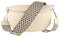 MIRROSI® Bauchtasche Damen, Echtleder, Made in Italy, Umhängetasche, Brusttasche, Crossbody Bag (1 Tasche & 2 Gurte) (Beige (FLECHT Beige), Große Tasche (28x18x9cm))