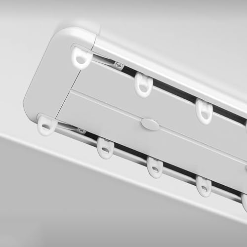 YFZNWHX 2-läufige Gardinenschiene Weiß, 1-5M Decken-Vorhangschiene Aus Aluminium, Vorhangschienensystem, Vorgebohrt, Komplettset Mit Zubehör (Size : 5M)