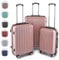 Easy Move ABS Hartschalenkoffer - Ergonomisch & Sicher - Trolley Koffer Set 3-teilig mit 360° Rädern, Zahlen-Schloss - Rollkoffer, Reisekoffer (Rose Gold, Kofferset)