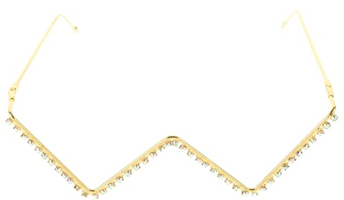 Holibanna Und Sonnenbrille Goldglitzernde Gläser Brillengestell Für Damen Randlose Brille Rahmenlose Brille Brille Kreative Brillen Strass Deko Brillen Strasssteine Linse Ohne