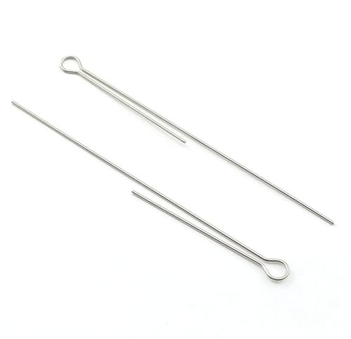 JCBIZ 100 Stück 70 mm Metall-Angelschlaufen-Spinner Teile Komponente Angeln Spinner Schaft Draht Spinner Köder