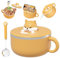 Bol de nouilles instantanées avec poignées 1200 ml bol ramen instantané avec couvercle et cuillère à micro-ondes portables coccopier en coc cyenne pour soupe, nouilles, boulettes, salades, bol de nou