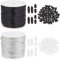 PH PandaHall Breakaway Verschlüsse Für Schlüsselbänder 50 Stück 24 mm Schwarz/Weißer Perlen Fass Verschlussverschluss Mit 1.5 mm Lanyard Schnur Für DIY Halskette Armband Schmuck