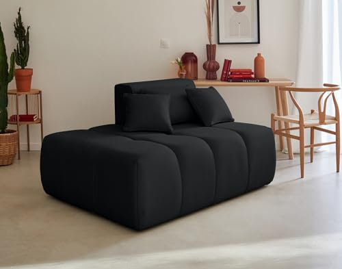 Lisa Design Caracas - Sitzelement Links - aus Stoff Schwarz