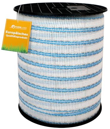 Farmland Herkules Power Weidezaunband - 200 Meter Weidezaun Band - Robustes Weideband mit Niro-Kupfer-Kombination - 20 mm breites Weidezaun Breitband für alle Tierarten
