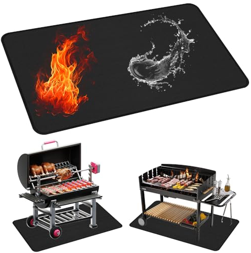 Mineup Feuerfeste Kaminmatte, 39x60 Zoll Faltbare Feuerfeste Matte Kamin, HitzebestäNdig Bis 2000°F Wasserdichte Hitzeschutzmatte, Feuerfeste Unterlage, Funkenschutzplatte für Herd und Chiminea