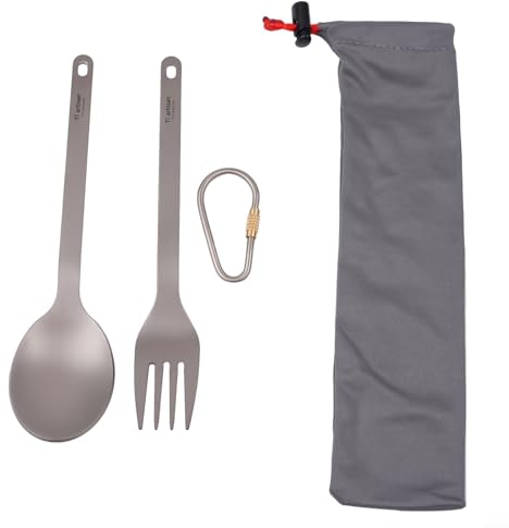 Juego de vajilla ligera de titanio, cubiertos plegables de metal, cubiertos antioxidantes para camping, senderismo, picnic
