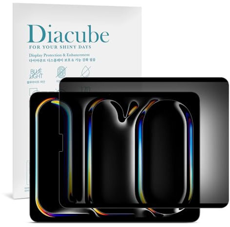 Diacube 360° 4-Way Magnetic & Nano Adsorption Privacy Screen Protector for iPad Pro 13 Inch M4 2024 | Detachable, Anti-Spy, Anti-Fingerprint | Works in Both Landscape & Portrait Modes