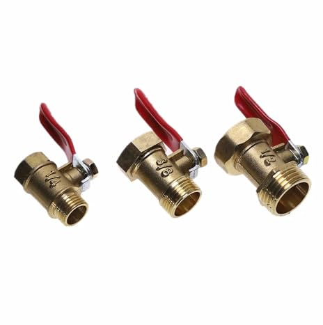 1 mini robinet à boisseau sphérique en laiton 1/8 1/4'' 3/8'' 1/2'' BSP adaptateur de raccord de tuyau à filetage mâle à femelle for raccords de plomberie de matériel de tube d'air d'eau(Male to Fema