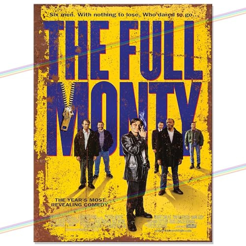 Movie Metal Poster Signs for Mancave, Shed, Garage, Kitchen, Man Cave. Birthday, Christmas, Xmas. Retro Vintage Reproduction Memorabilia Tin Secret Santa 20cm x 15cm (THE FULL MONTY)