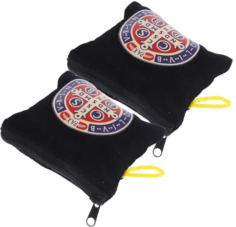 SHOWERORO 2st Kreuz Schmuckbeutel Festival-geschenktüte Kleiner Rosenkranzbeutel Schmuckbeutel Zu Verkaufen Handgeformter Haken Partygeschenkbeutel Katholischer Rosenkranzbeutel Stoff Black