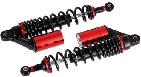 Set: Tuning-Federbeine 360mm, mit externen Ausgleichsbehälter, Schwarz/Rot - für Simson S50, S51, S70