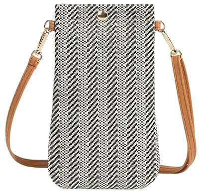 Mabecol Umhängetasche Damen, Kleine Sommer Schultertasche für Strand & Alltag, Crossbody Tasche mit Magnetverschluss, Stilvolle Strandtasche，Beach Bag für Reisen (Schwarz)