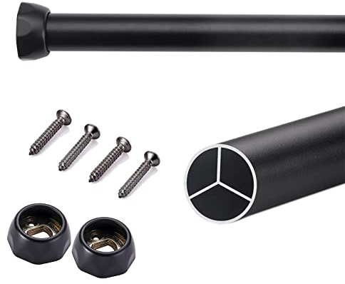 Wall Mount Closet Rod for Hanging Clothes Round Closet Bar for Garment Hanger Wardrobe Storage System Kit for Bedroom Easy Installation