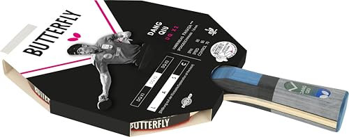 Butterfly® DANG QIU DQX2 Tischtennisschläger | Tischtennis Racket Bat | ITTF zugelassen | Ergo Grip | 1,8 mm Pan Asia Belag | perfekte Balance Spin, Speed & Kontrolle | konkave Griffform | für geübte