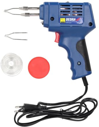 DEDRA Transformator-Lötkolben Lötpistole stark 175W, bis zu 600°c, Leichtgewicht 0,65 kg, Zusätzliche Beleuchtung, Lötkolben mit LED-Licht, Kabelgebunden Elektro-Lötpistole