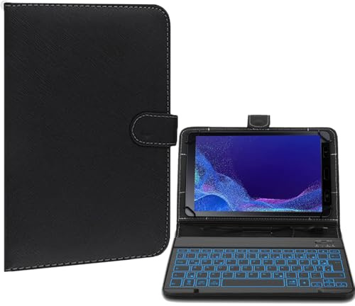 FKQLH Tastatur Hülle für Samsung Galaxy Tab Active4 Pro T636B /Active Pro T540 10,1 Zoll mit 7-Farbe Tastatur Magnetische Kabelloser Bluetooth Abnehmbare [Deutsche QWERTZ] Schutzhülle, Schwarz
