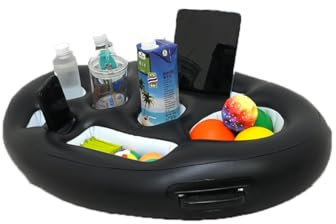 VNLCPX Porte Gobelet Piscine, Plateau Flottant Piscine Gonflable, Bar Flottant pour Piscine pour S'amuser en Fête, Jacuzzi, 75x50 cm