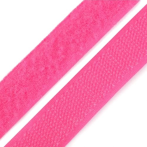 cyclingcolors 1x Klettband rolle 20 mm 25 meter set haken flausch organizer kabelbinder band für kleidersäcke aus polyamid nähmaschine, Rosa
