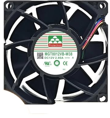 ZCDYGHU Ventilateur étanche Yongli MGT8012VB-W38 80 mm x 38 mm: 12V, 2,8A, Refroidissement Rapide du Serveur, Double roulement à Billes, 13500tr/min(Waterproof)