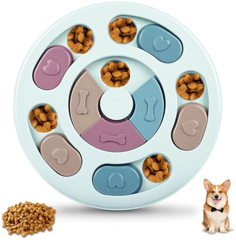 vsshe Perros Juguetes Rompecabezas, Juguetes para Perros de Comida Lenta, Juguetes Interactivos de Alimentación Lenta, Juguetes Intelectuales para Cachorros, Gatos, Perros IQ Training(Azul)