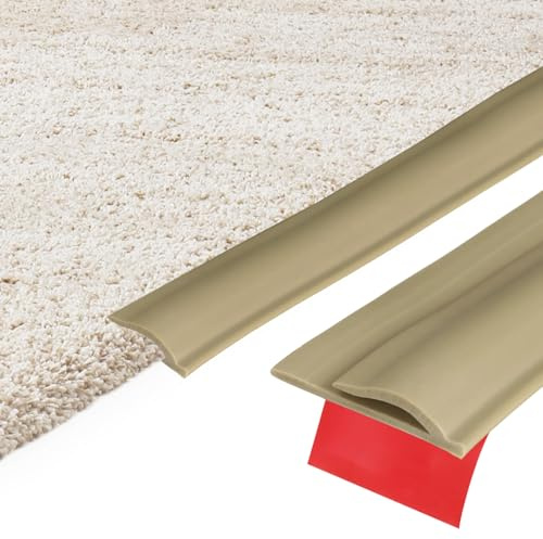 sourcing map 6mx33mmx5.5mm Carpet to Tile Transition Strip Brown | Self-Adhesive Carpet Edge Strip, TPE Gap Cover, Laminate Edge Trim for Uneven Surfaces