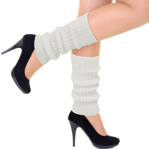 WAMIOKAGRO Stulpen Damen Mädchen, Gestrickte Sexy Beinstulpen Leg Warmers Beinwärmer für Fasching Karneval Tanzen 80er Aerobic Kostüm 80er Jahre Accessoires