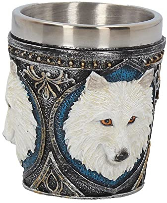 Nemesis Now Ghost Wolf - Juego de 4 vasos de chupito (8 cm), color blanco