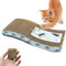 BPS Katzen Kratzbrett für Katzen mit Katzenminze Scraper Kattenschraper Kartonnen tafel papier inclusief Gatora Gras 3 modellen kies 43 x 21 x 4 cm (golvende tabel) BPS-10054