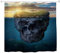 A.Monamour Duschvorhänge Fantastische Schädel Rock Insel Blau Ozean Unterwasser Sonnenuntergang Natur Landschaft Drucken Resistente Stoff Polyester Duschvorhang Mit Haken Für Badezimmer 180X200 cm