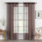 MIULEE 2er Set Sheer Voile Vorhang mit Ösen Transparente Gardine aus Voile Polyester Ösenschal Transparent Wohnzimmer Luftig Dekoschal für Schlafzimmer 140 X 245 cm (B x H), Grommet Top Schokolade