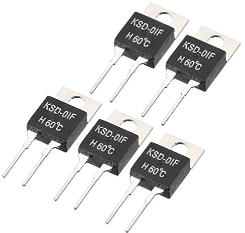 sourcing map 5Stk KSD-01F Thermostat Temperaturregler 60 ℃ KONTAKTE NO Normal öffnen