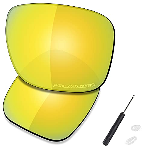 Saucer Premium Ersatzgläser für Oakley Holbrook Metal OO4123 Sonnenbrillen High Definition - 24K Gold Polarisiert