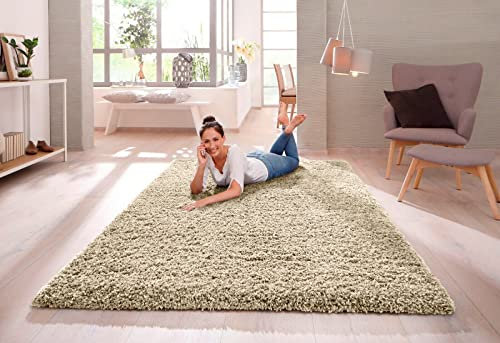 SHAGGY RUG Modern Rugs Living Room Extra Large Small Rectangular Size Soft Touch 30MM / 3cm Thick Pile Living Room Area Rugs Non Shedding (Light Beige Mink, 240cm x 340cm (7.9ft x 11.2ft))