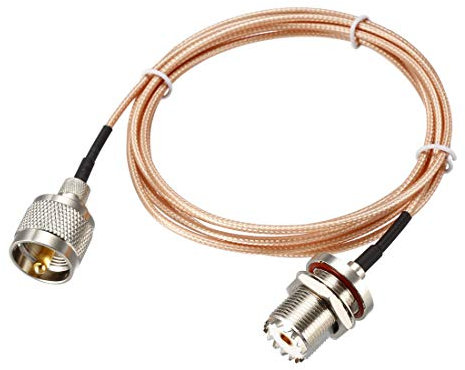 sourcing map 1 Stück RG316 Koaxialkable, HF Koaxial PL-259-Stecker auf SO-239-Buchsen-verschraubung Verlängerungskabel 50 Ohm, 183cm