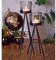 URBNLIVING 2 Metal Tea Light Candle Stick Stand Glass Holder Set 8x19cm & 8x24cm
