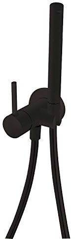 Tres Griferia Einhebelmischer für Bidet-WC-Halterung rechts oder links, wechselbar, Messingdusche mit Begrenzungsanschluss 5 l/m, auslaufsicher, flexibel, SATIN-134123NM
