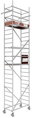ALTEC Rollfix® 2.0 700 | 7m Arbeitshöhe | bremsb. Lenkrollen (Ø150mm) | Wandanker | Made in Germany | TÜV | belastbar 200kg/m² | Norm - DIN EN 1004-1 | Modulares Arbeitsgerüst | Alu-Gerüst