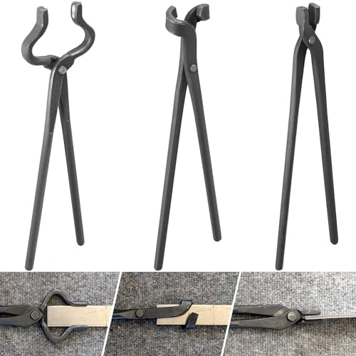 Knife Making Tongs Set Assembled Bladesmith Blacksmith Forge Tong Tools Set Vise Tools Anvil Hammer - 3Pcs