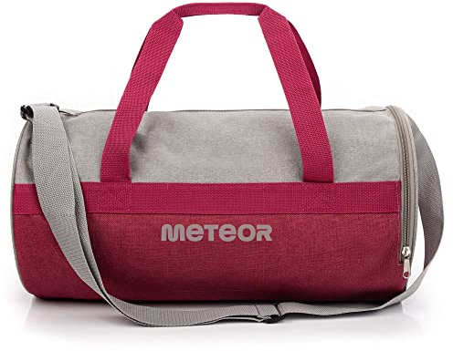Borsa Palestra con Scomparto per Scarpe Borsone Viaggio Borse Piscina Sportiva Duffel Bag per Uomo Donna - Borsa a Tracolla Spalla Weekend Campeggio Sport Fitness 25L (Viola/grigio, 25L)