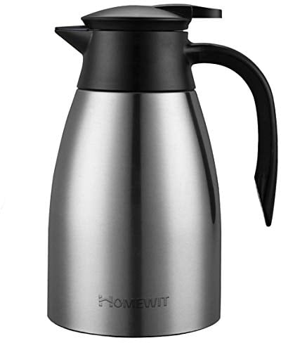 Homewit Thermoskanne 1,5 L | Wärmespeicherung & Kältespeicherung Isolierkanne | doppelwandige Vakuum Kaffeekanne Teekanne | Edelstahl Thermoskanne für Kaffee, Tee, Wasser, Getränk